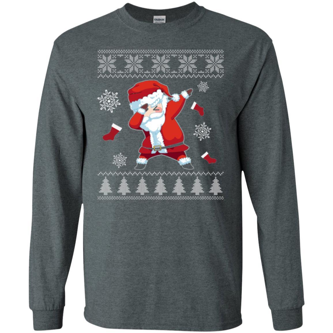 Christmas T-shirt Dabbing Santa Claus Dark Heather