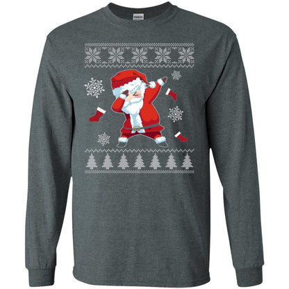 Christmas T-shirt Dabbing Santa Claus Dark Heather