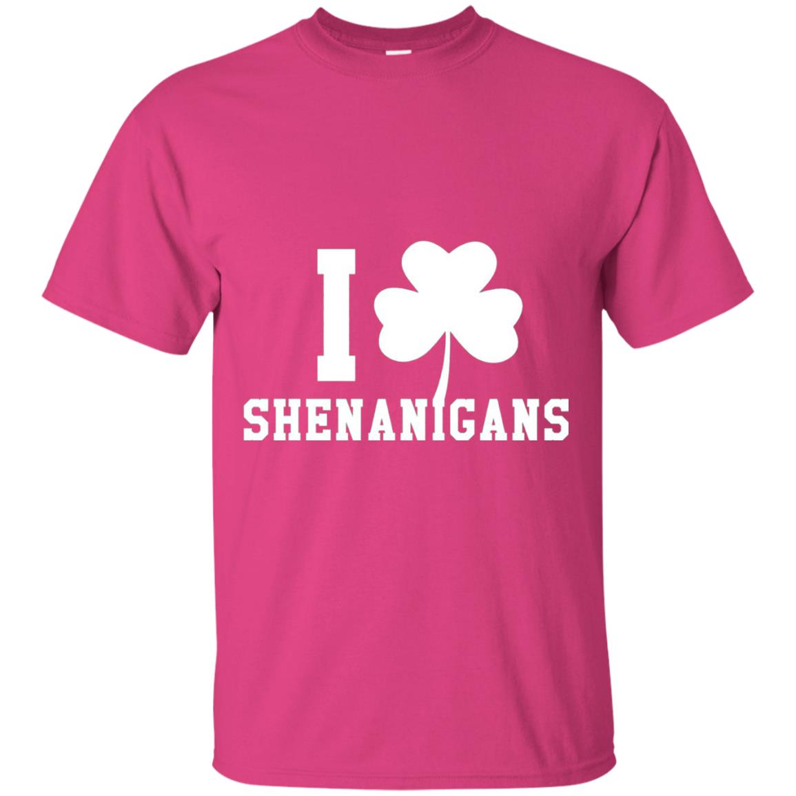 I Love Shenanigans Shamrock Saint Patrick_s Day T-shirt Heliconia