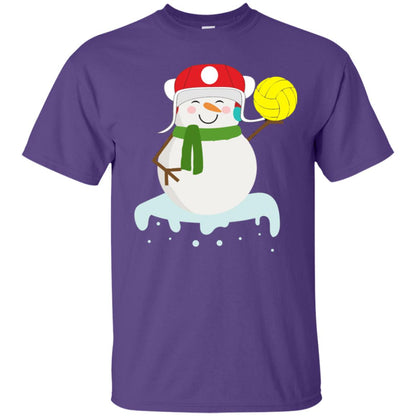 Snowman Play Waterpolo Sport X-mas Shirt Purple