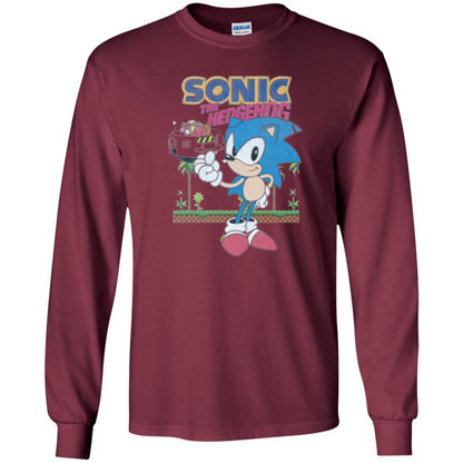 Gamer T-shirt Sega Sonic The Hedgehog Battles Dr. Eggman Robotnik Maroon