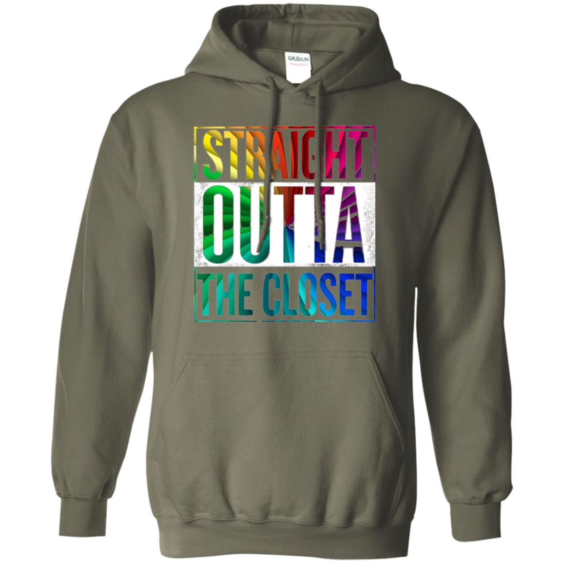 Gay Pride Lgbt T-shirt Straight Outta The Closet Military Green