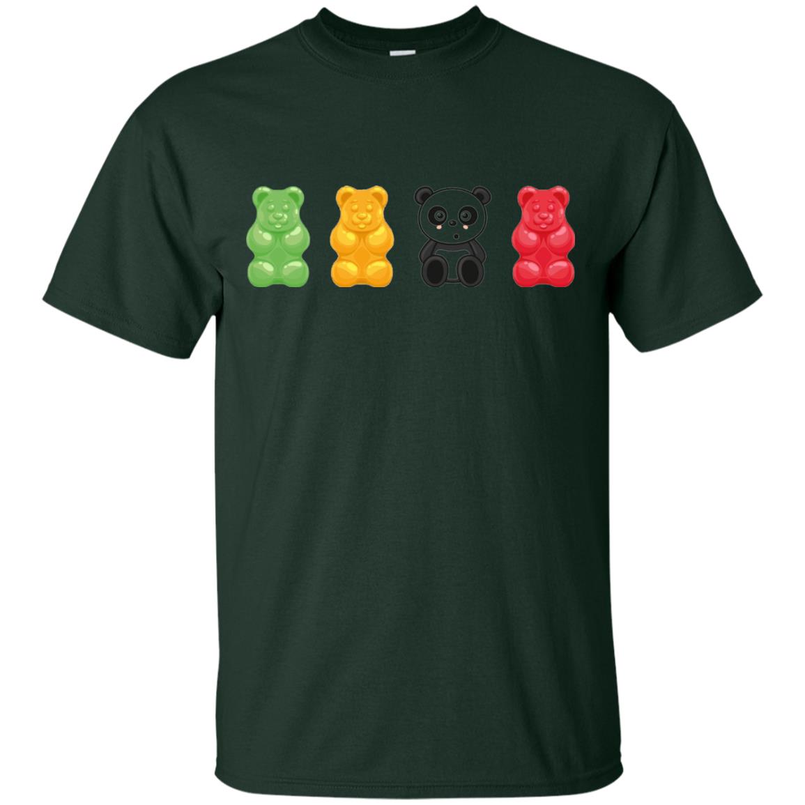 Bear Lover T-shirt Cute Panda Candy Bear Forest Green