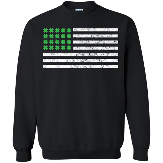 Usa Flag With Irish Shamrock St Patricks Day T-shirt Black