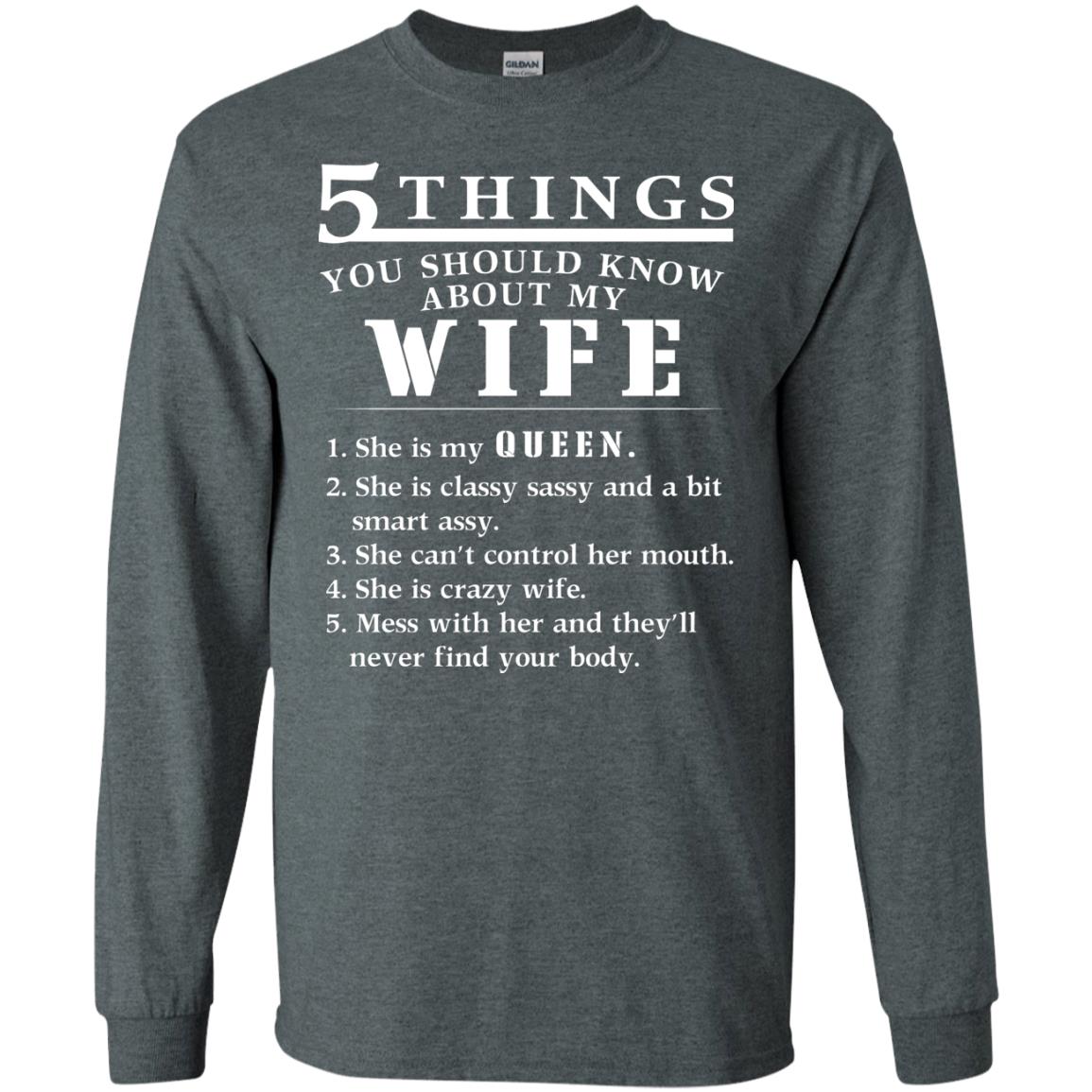 5 Things You Should Know About My Wife Husband T-shirt Dark Heather