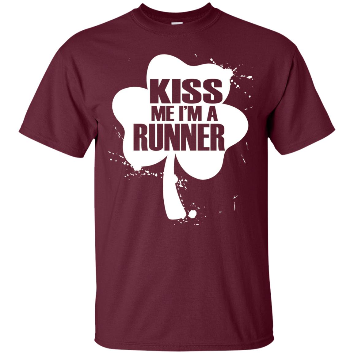 Kiss Me I_m Runner St. Patrick_s Day T-shirt Maroon