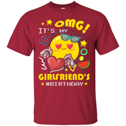 Boyfriend T-shirt Omg It's My Girlfriend's #birthday Cardinal