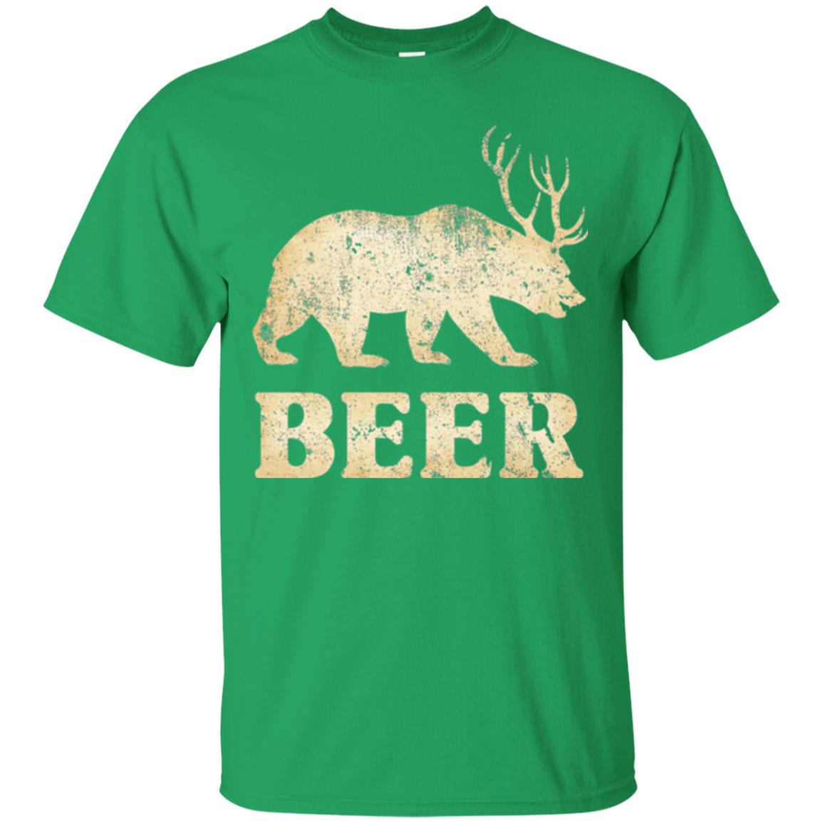 Beer T-shirt Vintage Bear Deer Irish Green