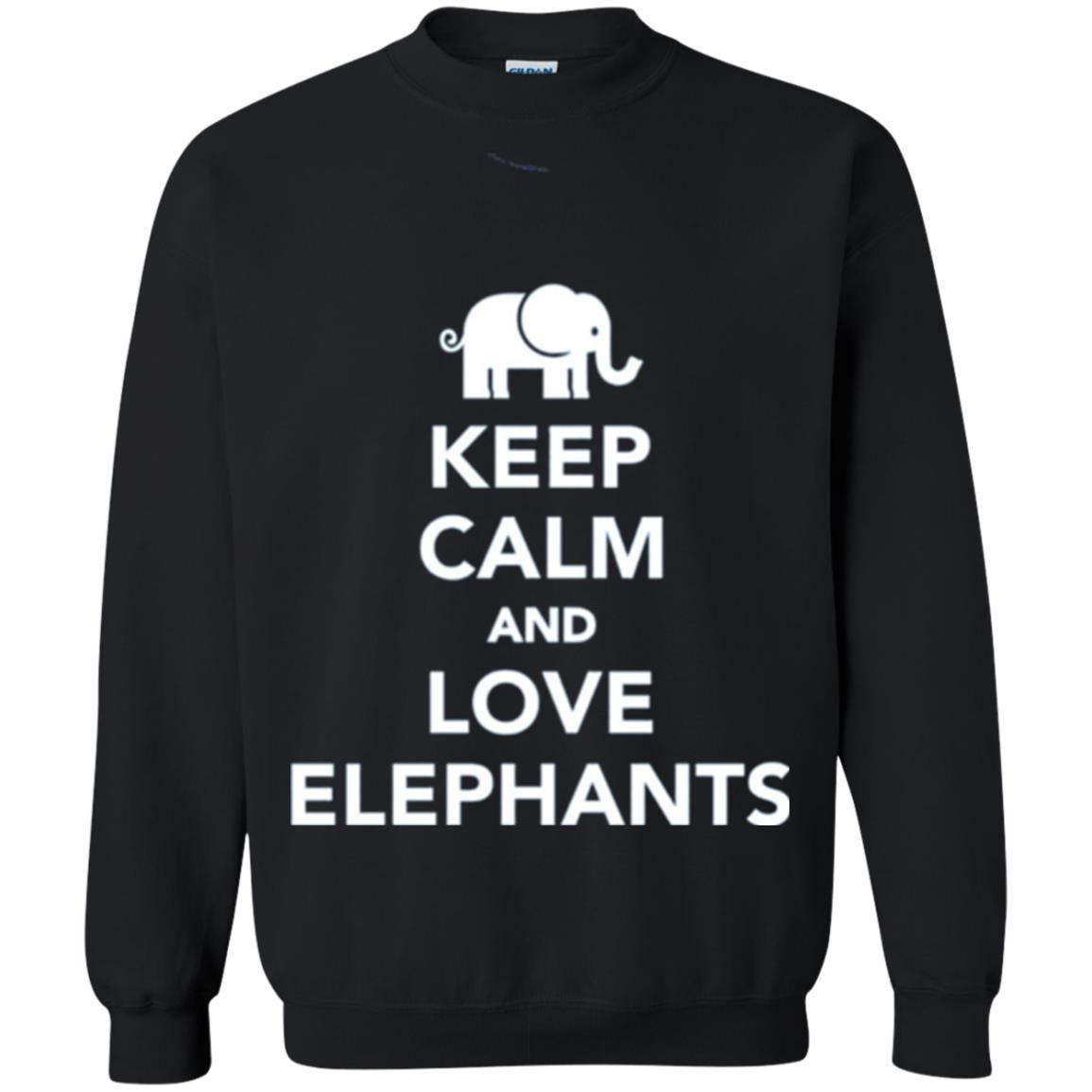 Elephant Lover T-shirt Keep Calm And Love Elephants T-shirt Black
