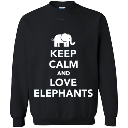 Elephant Lover T-shirt Keep Calm And Love Elephants T-shirt Black