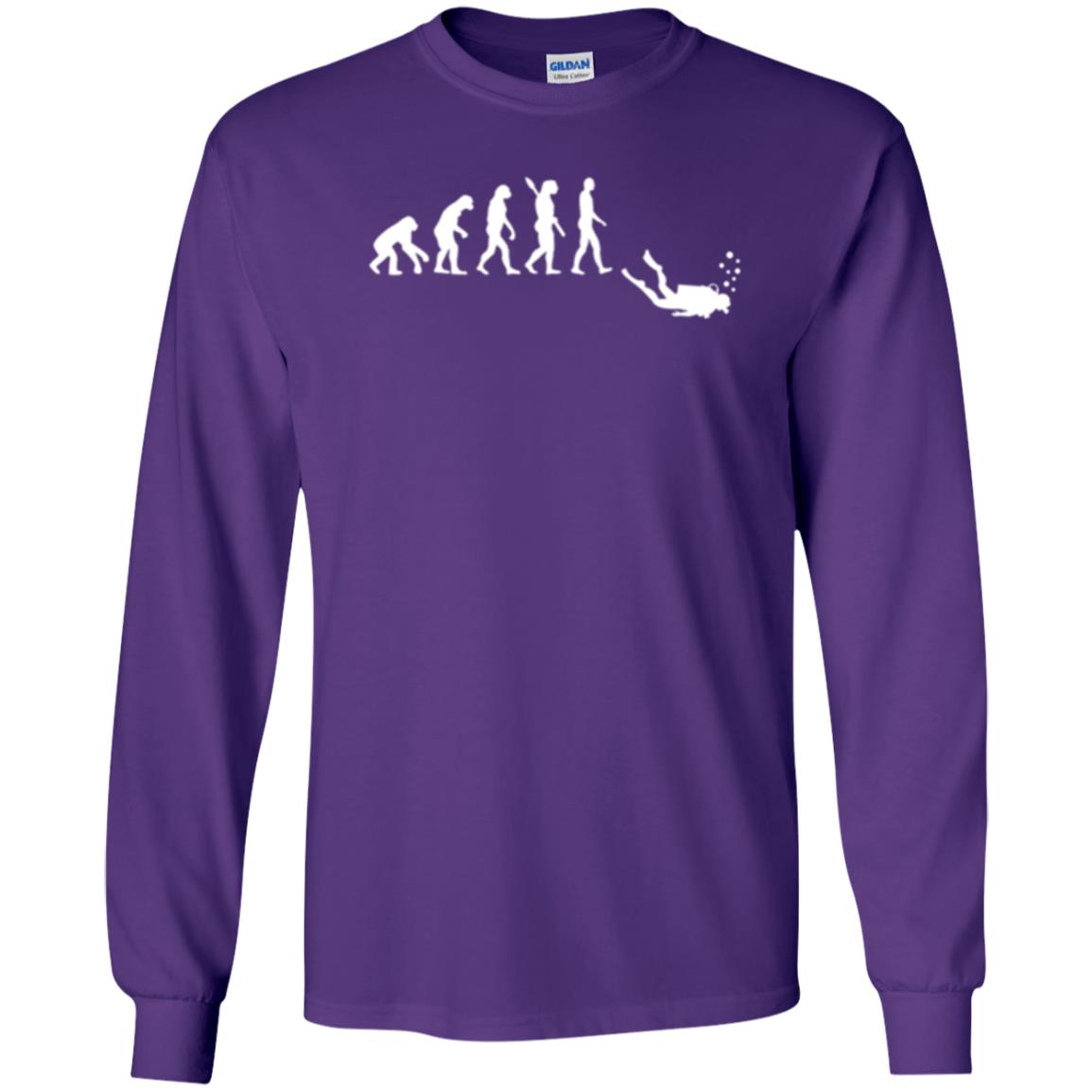 Evolution Of Man Funny Scuba Diving T-shirt Purple