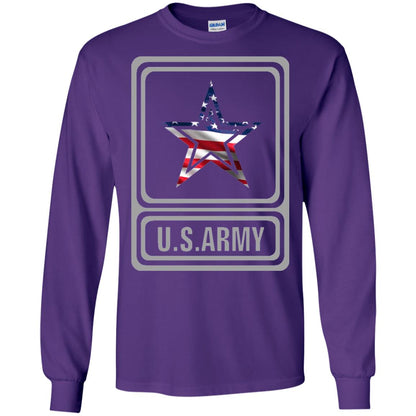 United States Army Original Us Flag T-shirt Purple