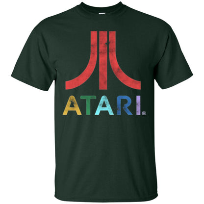 Colorful Retro Atari Gaming Logo T-shirt Forest Green