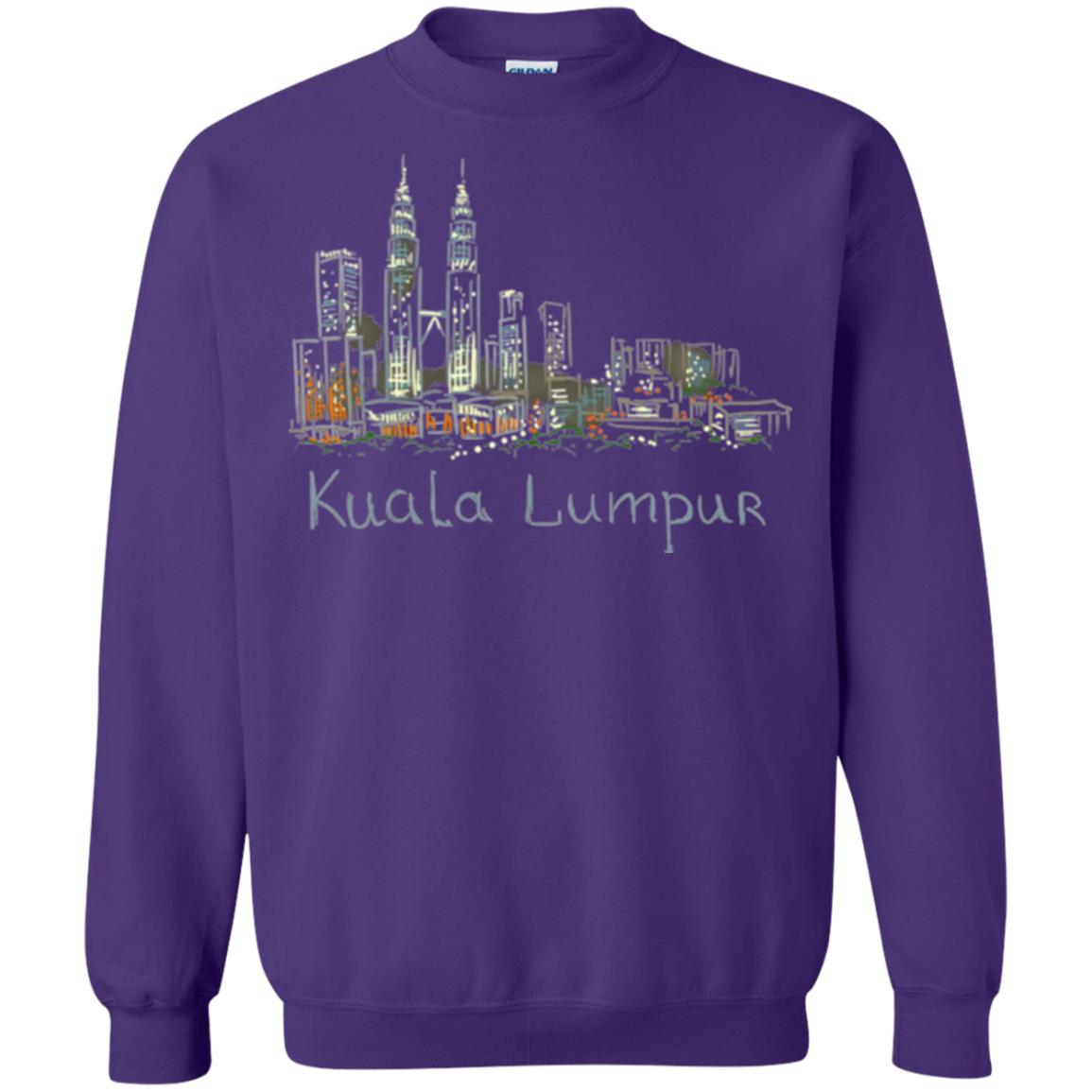 Kuala Lumpur Kl Panorama At Night T-shirt Purple