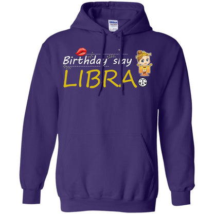 Cute Libra Girl Birthday Lip Slay T-shirt Purple