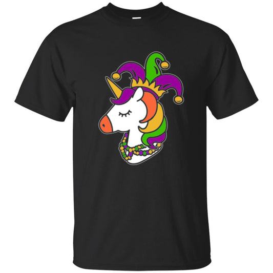 Mardi Gras Unicorn T-shirt Black