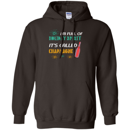Champagne T-shirt I'm Full Of Holiday Spirit It's Called Champagne Dark Chocolate