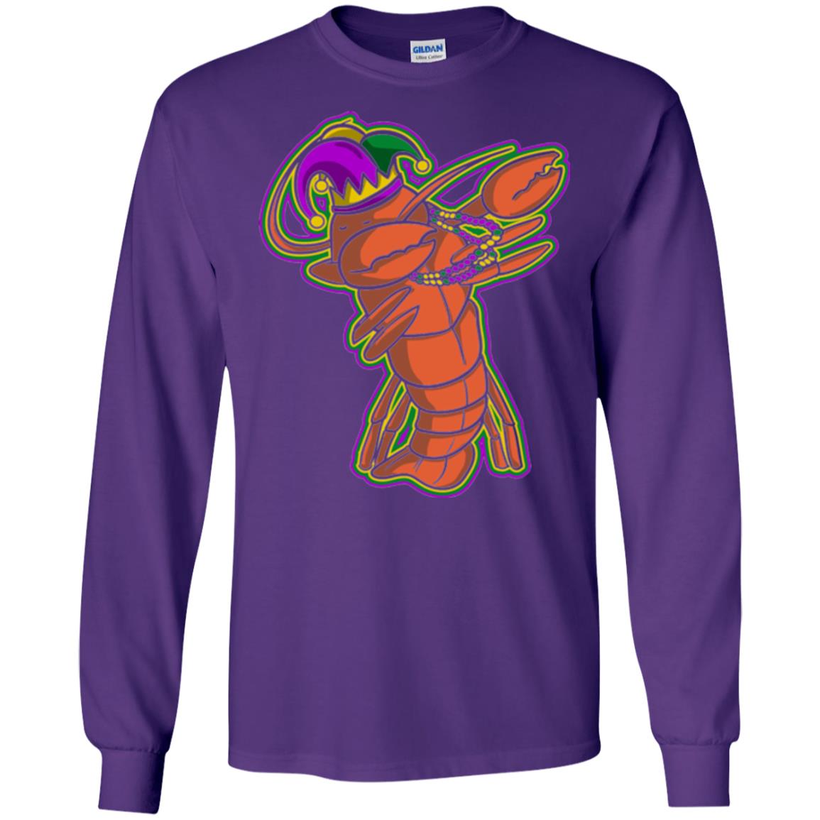 Dabbing Mardi Gras Crawfish T-shirt Mardi Gras Gift Shirt Purple