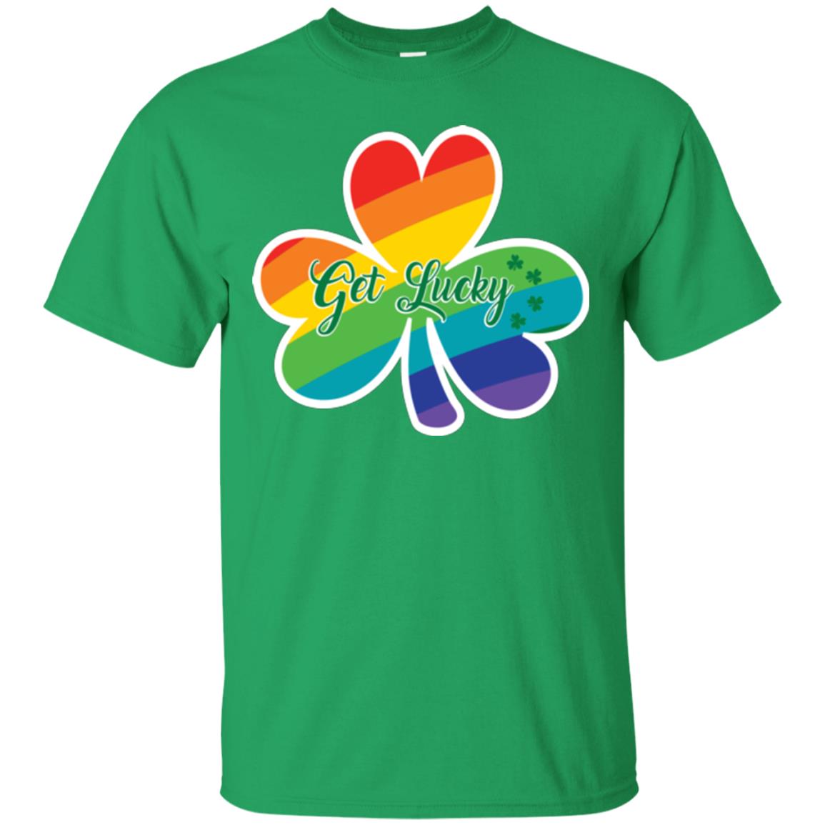 Lgbt T-shirt Shamrock Get Lucky Irish Green