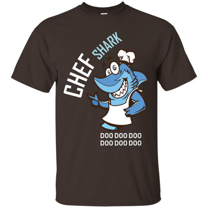 Chef Shark Doo Doo Doo Shirt For Cooker Dark Chocolate