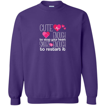 Cute Enough To Stop Your Heart Smart Enough To Restart It Nursing Student Purple