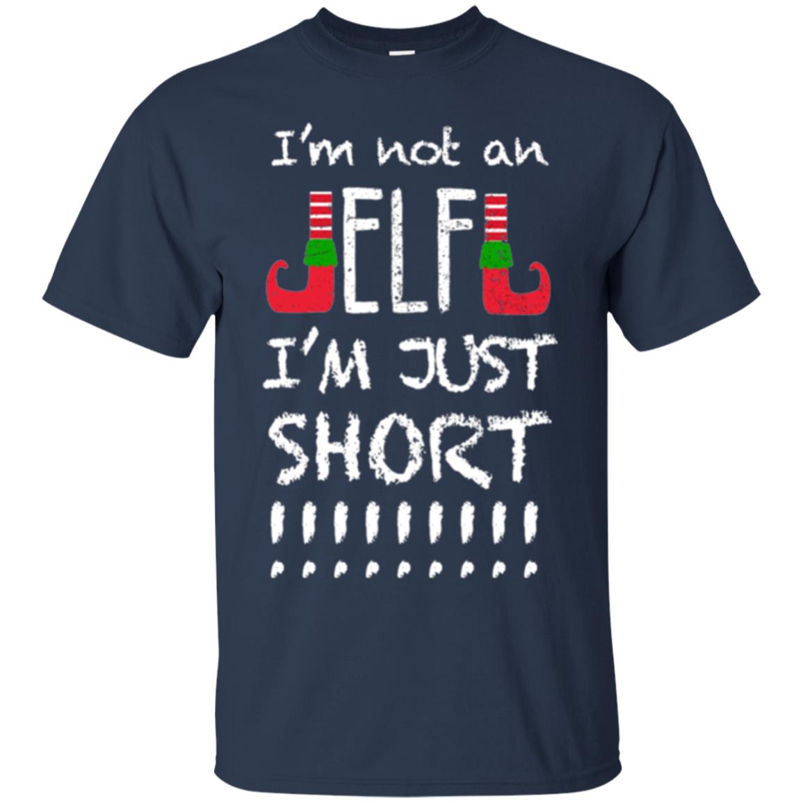 Christmas T-shirt I_m Not An Elf I_m Just Short Navy