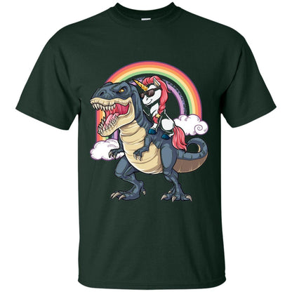 Unicorn Riding Dinosaur Shirt Unicorns Rainbow Forest