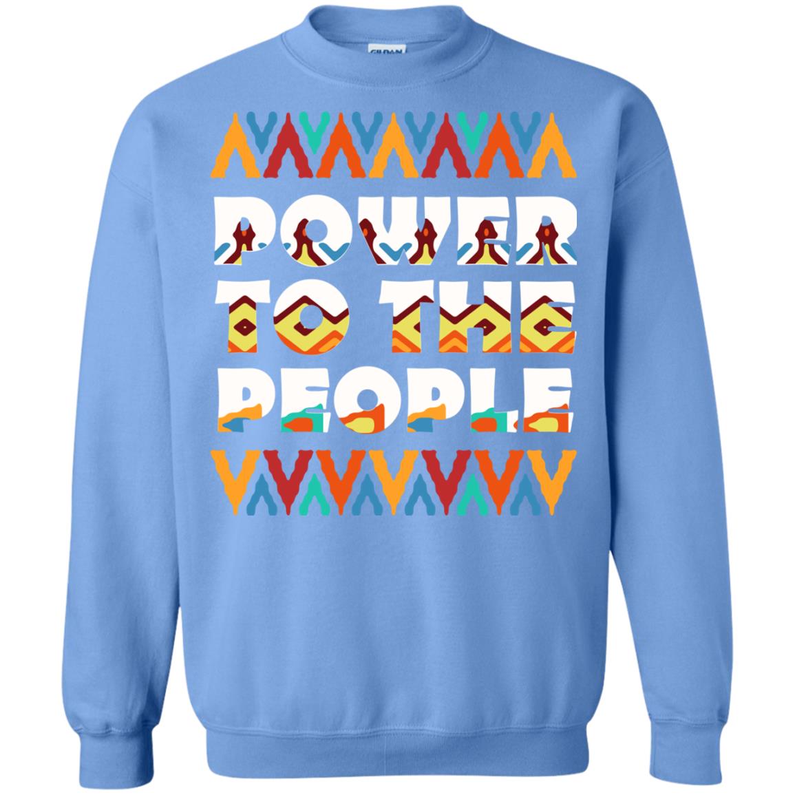 African American T-shirt Power To The People Carolina Blue
