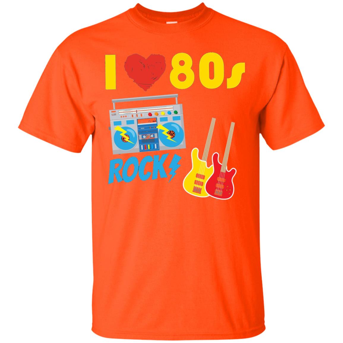I Love The 80s Rock Eighties Shirt Orange