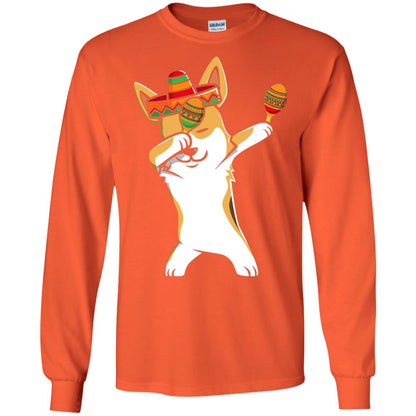 Dabbing Corgi Funny Cinco De Mayo T-shirt Orange