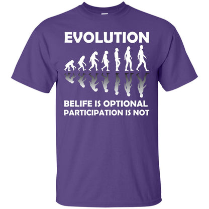 Evolution Belife Is Optional Participation Is Not Shirt Purple