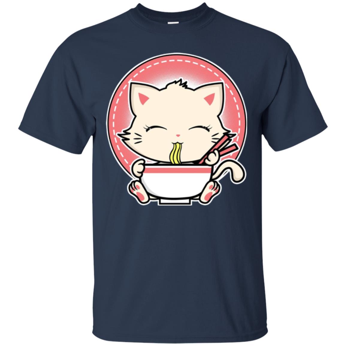 Kawaii Japanese Anime Cat Ramen T-shirt