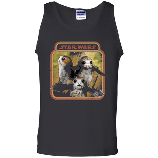 Film T-shirt Star Wars Last Jedi Porg Triplets Retro Box Graphic Black