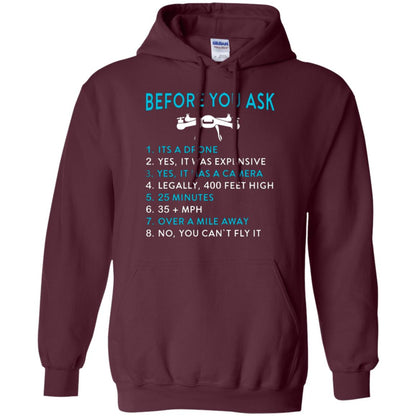 Funny Drone T-shirt Before You Ask Maroon