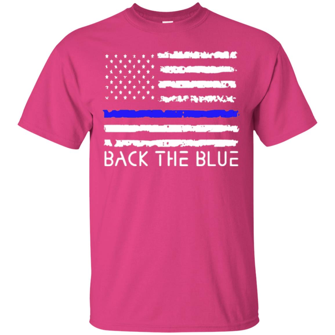 Thin Blue Line T-shirt Back The Blue Heliconia