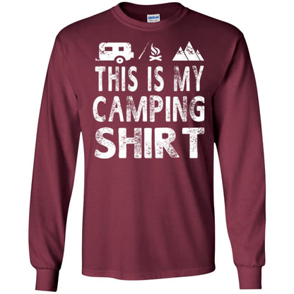 Funny Camper Gift T-shirt This Is My Camping Shirt Maroon