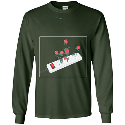 Flower Power Cute Art Aesthetic Vaporwave Digital Rose T-shirt Forest Green