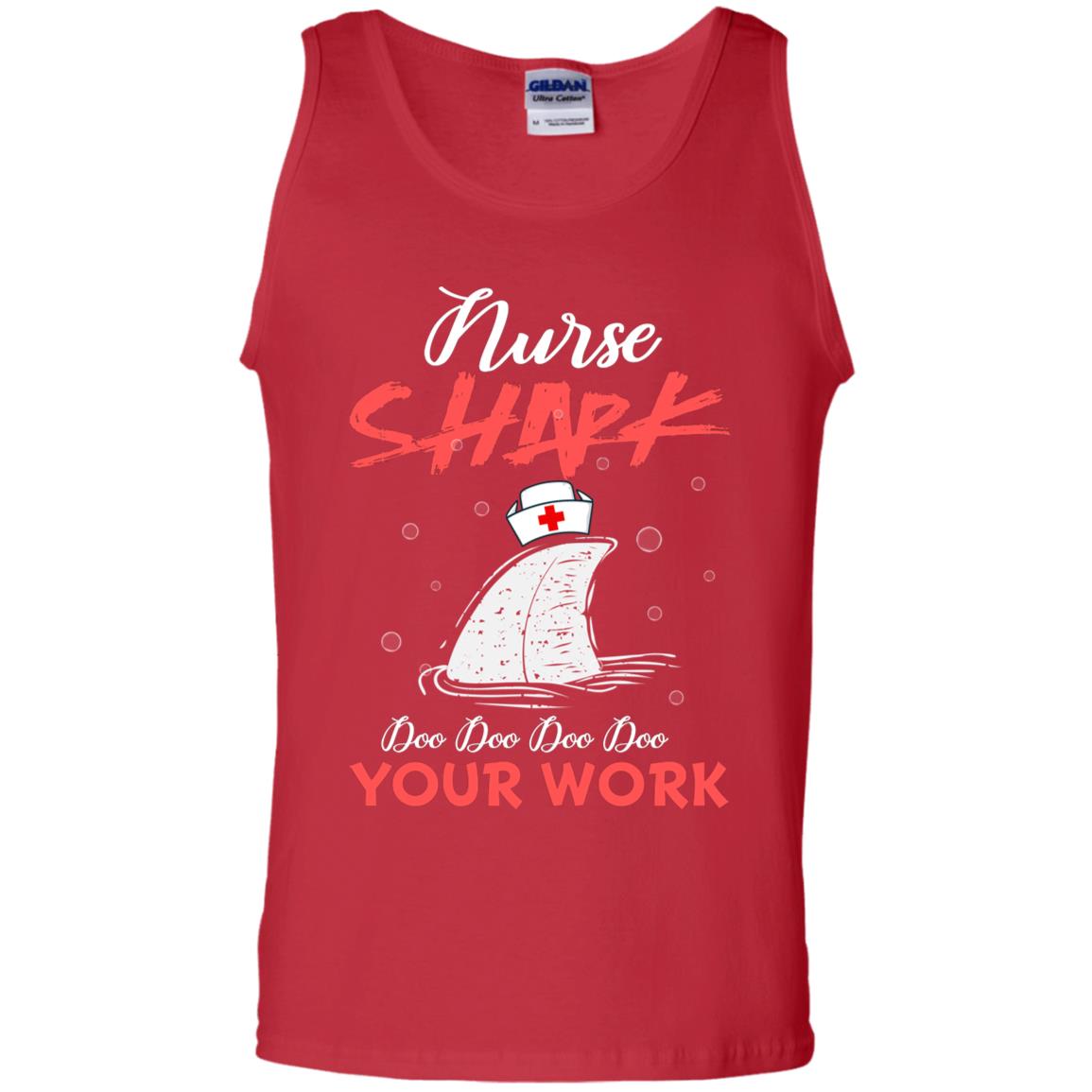 Nurse Shark Doo Doo Doo Your Work Nursing Shark Gift Tshirt For Womens Or Mens Red