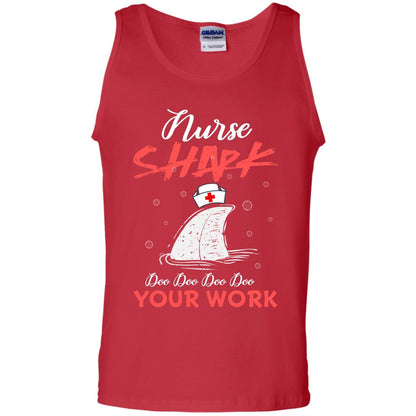 Nurse Shark Doo Doo Doo Your Work Nursing Shark Gift Tshirt For Womens Or Mens Red