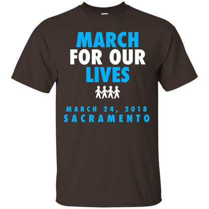 March For Our Lives March 24 2018 Sacramento Anti Gun T-shirt Dark Chocolate