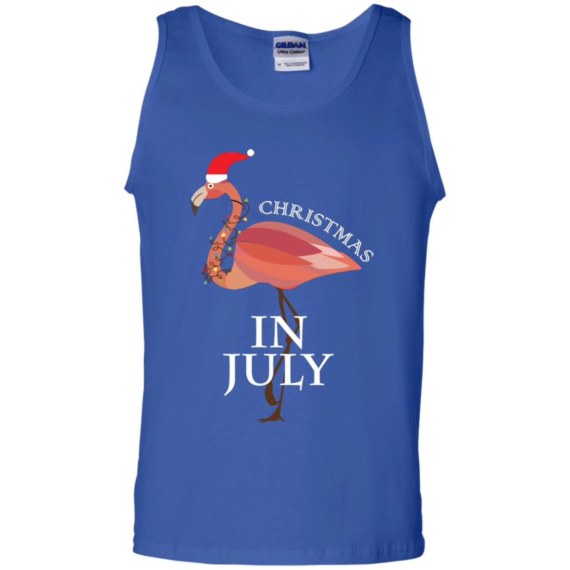 Flamingo With Santa_s Hat Christmas In July Xmas In Summer Shirt Royal