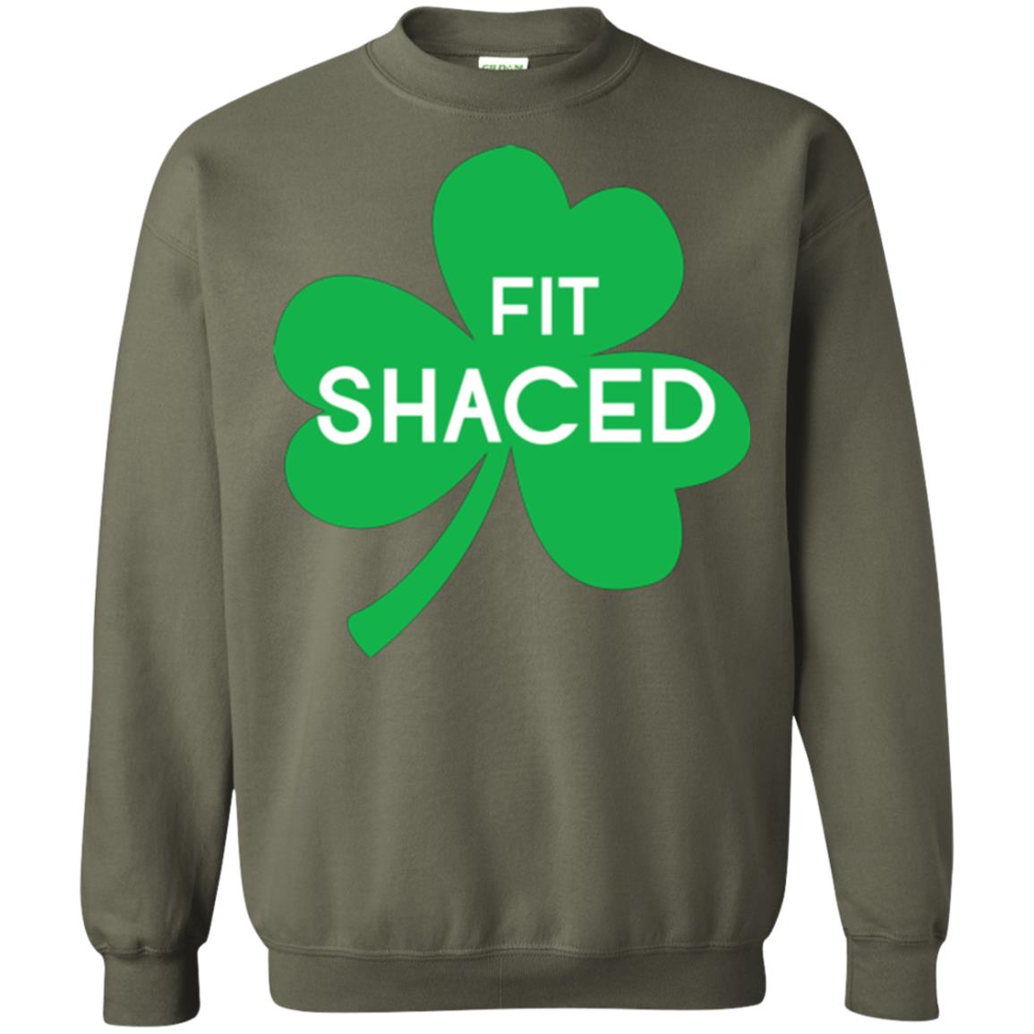 Saint Patrick's Day T-shirt Shamrocks Fit Shaced Military Green