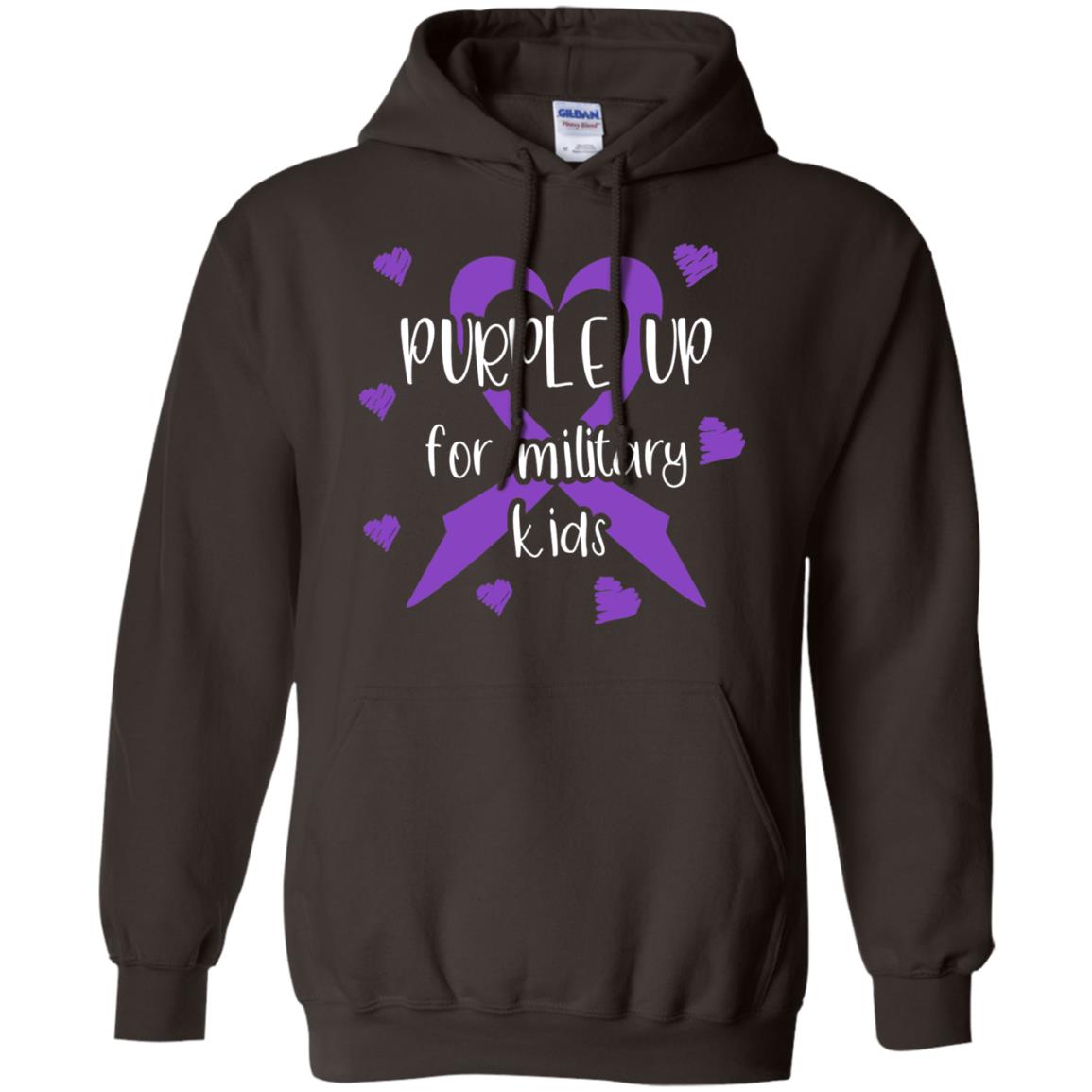 Purple Up For Military Kids Shirt Dark Chocolate
