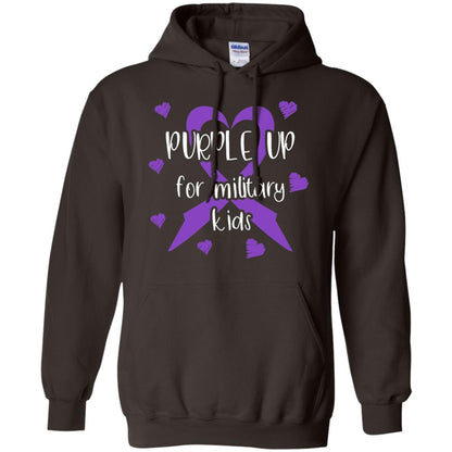 Purple Up For Military Kids Shirt Dark Chocolate