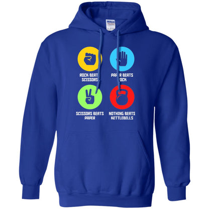 Fitness Gym Sports T-shirt Funny Nothing Beats Kettlebells Royal
