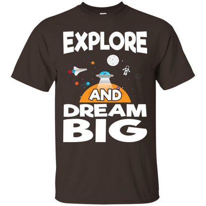 Explore And Dream Big Space Universe Planet Shirt Dark Chocolate