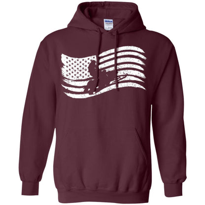 Snowmobile Rider T-shirt American Flag Maroon