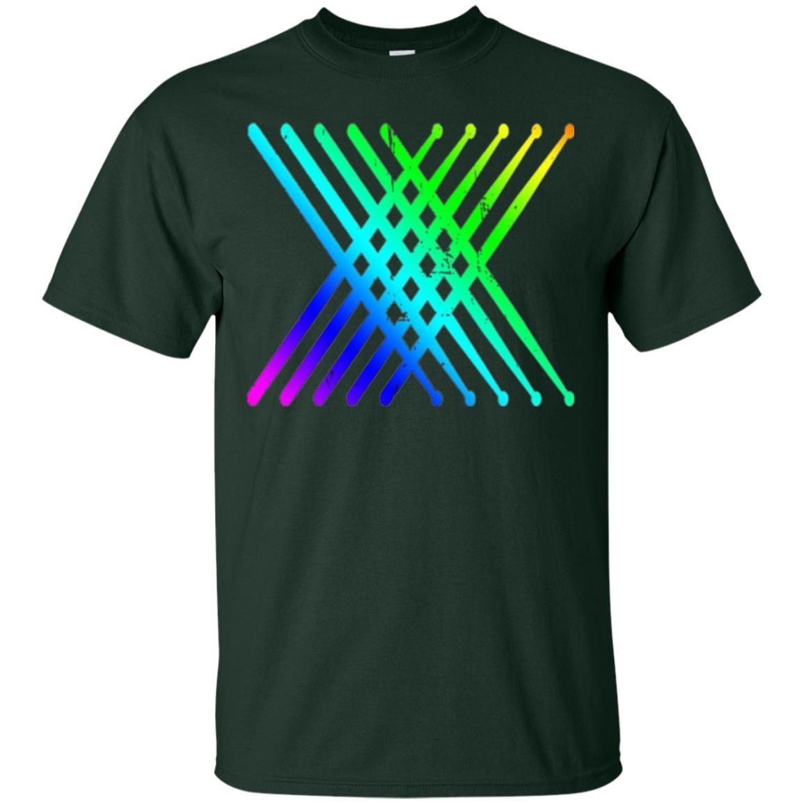 Drummer T-shirt Retro Vintage Drumsticks T-shirt Forest Green