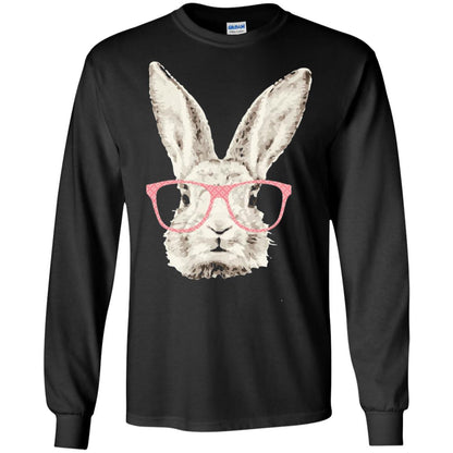 Easter Bunny Rabbit Pink Glasses Funny Hipster Shirt Black