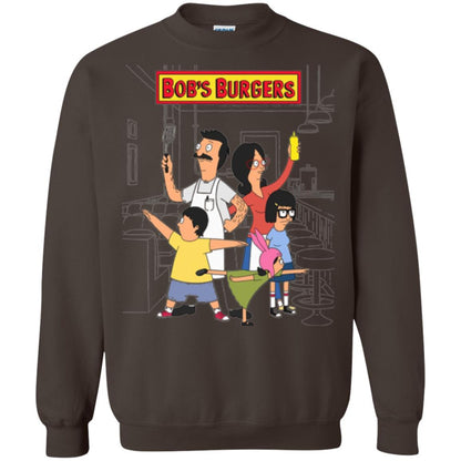 Family Group Hero Pose T-shirt Bob_s Burgers Dark Chocolate